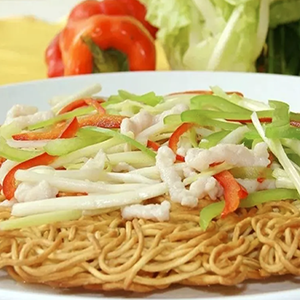 Pan-Fried Noodles with Veggies<br>素菜两面黄